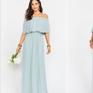 Silver sage crisp bridesmaid dress